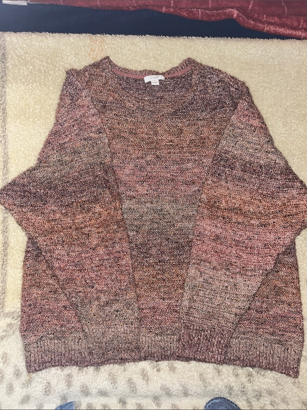 Women’s Marled Brown Crewneck Sweater